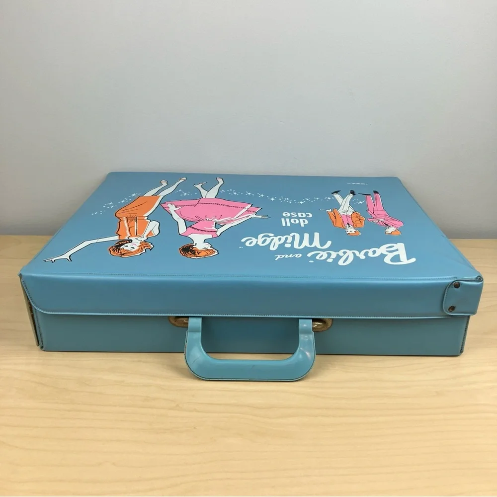 Vintage 1963 Mattel Barbie Midge Doll Carrying Case Blue Vinyl Wardrobe ONLY